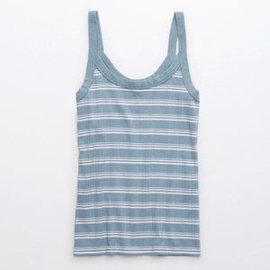 American Eagle Aerie No BS Striped Blue Tank